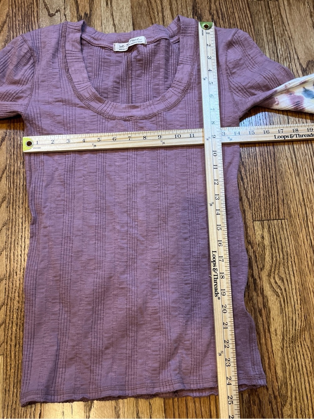 We The Free People Big Sur Tie Dye Long Sleeve Top Pink Size M Ribbed Boho Comfy - Picture 8 of 11